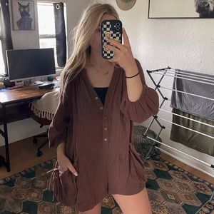 Free People Beach Romper Coverup - Brown